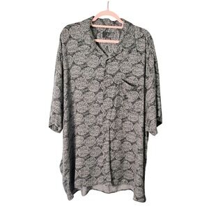 J. Ferrar XXL Mens Button Up Shirt Abstract Print Rayon Short Sleeve